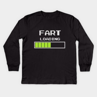 Fart Loading Funny Computer Retro T shirt Kids Long Sleeve T-Shirt